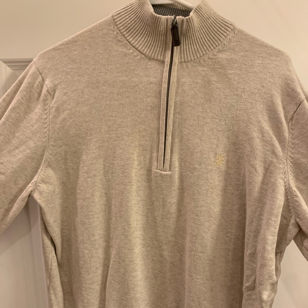 izod quarter zip beige jacket